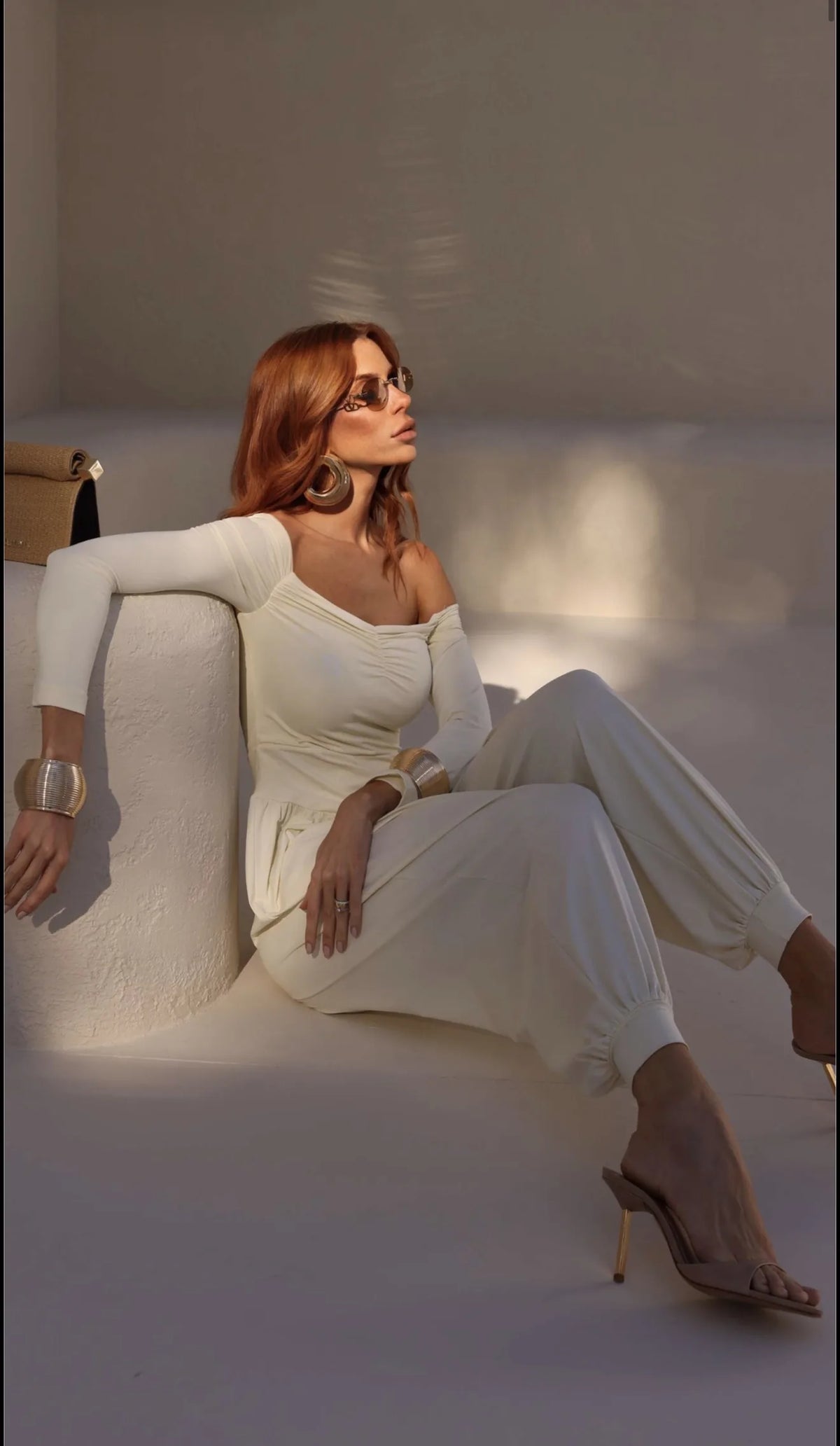 Off-the-Shoulder Sculpted Jumpsuit — KORSHA